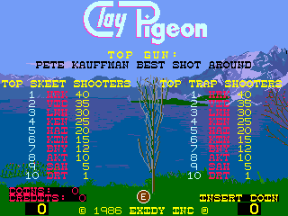 Clay Pigeon (version 2.0) Title Screen